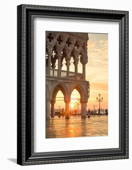 Italy, Veneto, Venice. Sunrise over Piazzetta San Marco and Doges Palace-Matteo Colombo-Framed Photographic Print