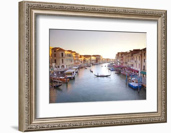 Italy, Veneto, Venice. View from the Ponte Di Rialto over the Grand Canal. Unesco.-Ken Scicluna-Framed Photographic Print