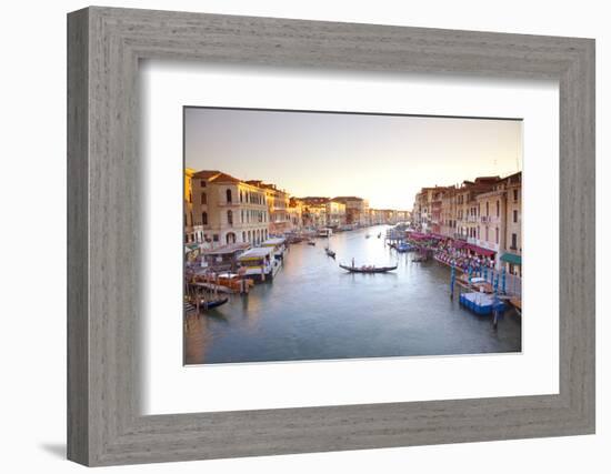 Italy, Veneto, Venice. View from the Ponte Di Rialto over the Grand Canal. Unesco.-Ken Scicluna-Framed Photographic Print