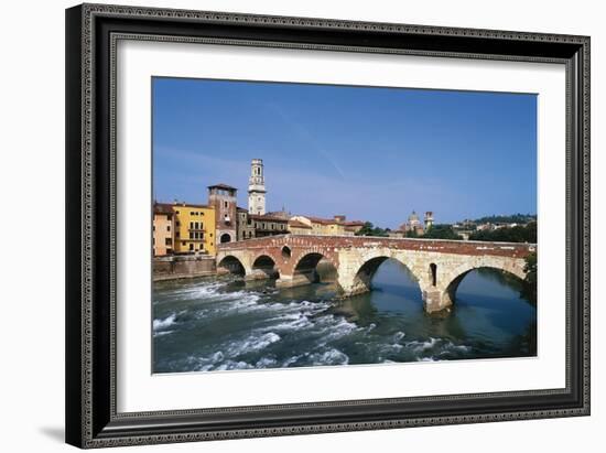 Italy, Veneto, Verona, Ponte Di Pietra on River Adige-null-Framed Giclee Print