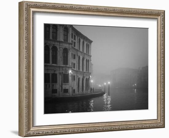 Italy, Venice. Building with Grand Canal on Foggy Morning-Bill Young-Framed Photographic Print