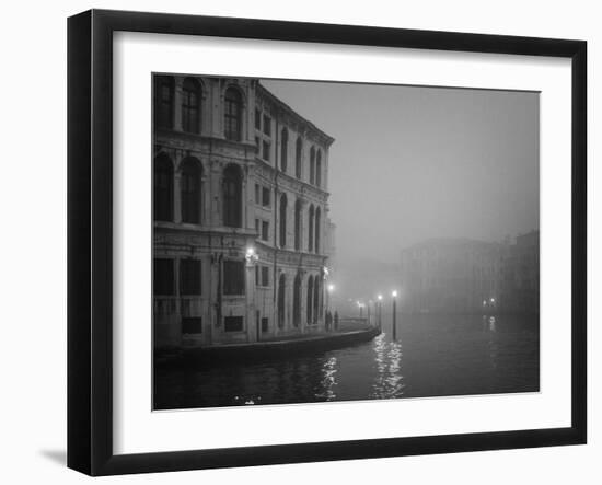 Italy, Venice. Building with Grand Canal on Foggy Morning-Bill Young-Framed Photographic Print