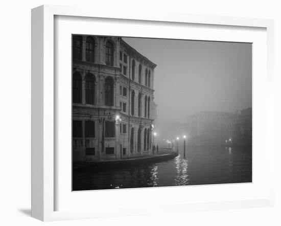 Italy, Venice. Building with Grand Canal on Foggy Morning-Bill Young-Framed Photographic Print