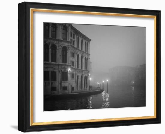 Italy, Venice. Building with Grand Canal on Foggy Morning-Bill Young-Framed Photographic Print