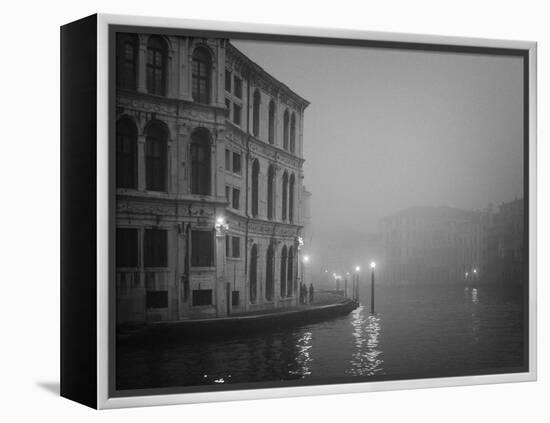 Italy, Venice. Building with Grand Canal on Foggy Morning-Bill Young-Framed Premier Image Canvas