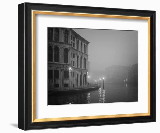 Italy, Venice. Building with Grand Canal on Foggy Morning-Bill Young-Framed Photographic Print