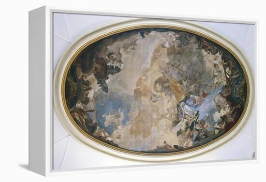 Italy, Venice, Ceiling of Church of Pieta or St Mary of Visitation, Coronation of Mary-Giambattista Tiepolo-Framed Premier Image Canvas