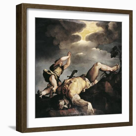 Italy, Venice, Church of Santa Maria Della Salute, David and Goliath, 1542-1544-Titian (Tiziano Vecelli)-Framed Giclee Print