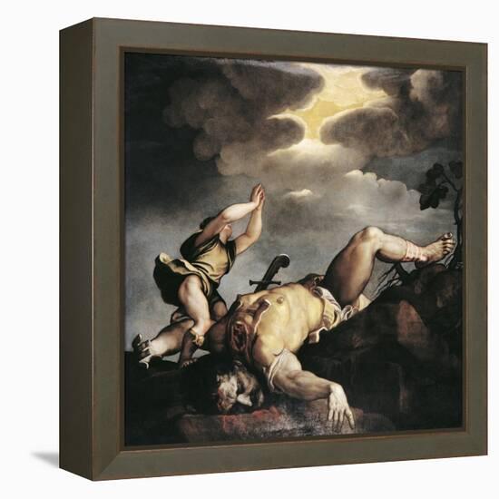 Italy, Venice, Church of Santa Maria Della Salute, David and Goliath, 1542-1544-Titian (Tiziano Vecelli)-Framed Premier Image Canvas