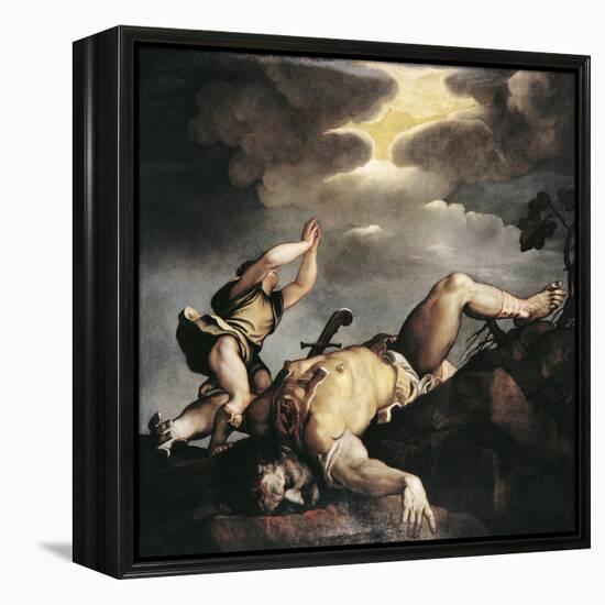 Italy, Venice, Church of Santa Maria Della Salute, David and Goliath, 1542-1544-Titian (Tiziano Vecelli)-Framed Premier Image Canvas