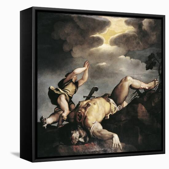 Italy, Venice, Church of Santa Maria Della Salute, David and Goliath, 1542-1544-Titian (Tiziano Vecelli)-Framed Premier Image Canvas