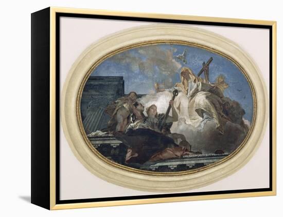 Italy, Venice, Dome of Church of Pieta or St Mary of Visitation, Theological Virtues-Giambattista Tiepolo-Framed Premier Image Canvas