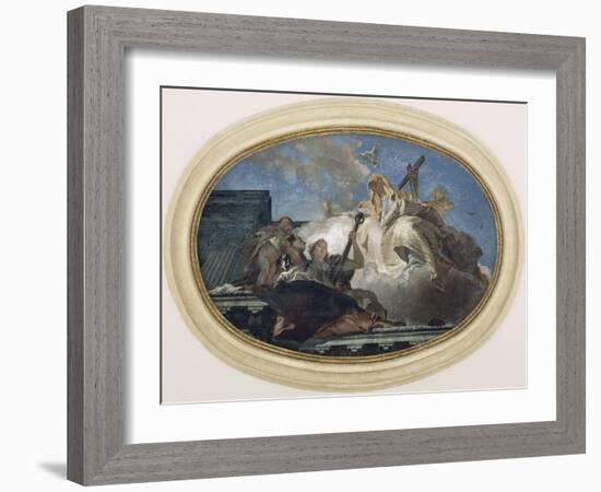 Italy, Venice, Dome of Church of Pieta or St Mary of Visitation, Theological Virtues-Giambattista Tiepolo-Framed Giclee Print