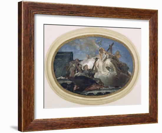 Italy, Venice, Dome of Church of Pieta or St Mary of Visitation, Theological Virtues-Giambattista Tiepolo-Framed Giclee Print