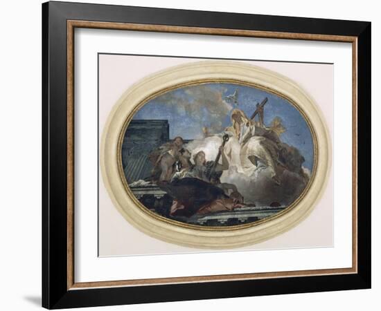 Italy, Venice, Dome of Church of Pieta or St Mary of Visitation, Theological Virtues-Giambattista Tiepolo-Framed Giclee Print