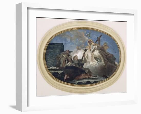 Italy, Venice, Dome of Church of Pieta or St Mary of Visitation, Theological Virtues-Giambattista Tiepolo-Framed Giclee Print