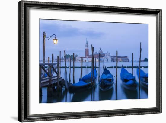 Italy, Venice. Dusk Falls on the Venice Lagoon with San Giorgio Maggiore Island in the Background-Brenda Tharp-Framed Photographic Print