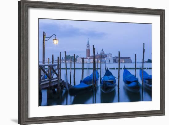 Italy, Venice. Dusk Falls on the Venice Lagoon with San Giorgio Maggiore Island in the Background-Brenda Tharp-Framed Photographic Print