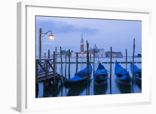 Italy, Venice. Dusk Falls on the Venice Lagoon with San Giorgio Maggiore Island in the Background-Brenda Tharp-Framed Photographic Print