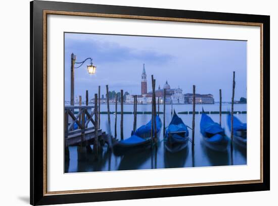 Italy, Venice. Dusk Falls on the Venice Lagoon with San Giorgio Maggiore Island in the Background-Brenda Tharp-Framed Photographic Print