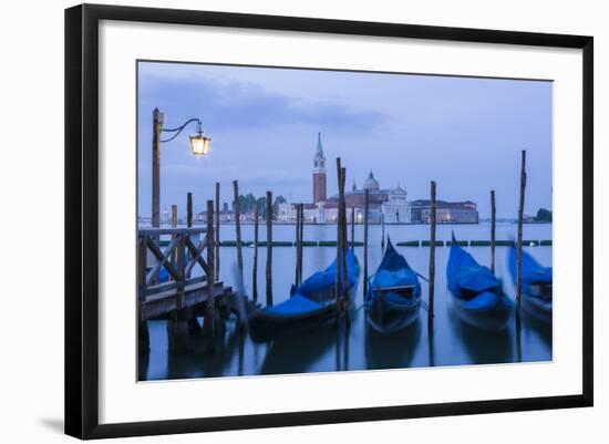 Italy, Venice. Dusk Falls on the Venice Lagoon with San Giorgio Maggiore Island in the Background-Brenda Tharp-Framed Photographic Print