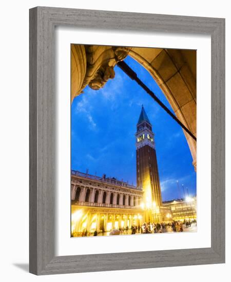 Italy, Venice, Evening view of Bell Tower at San Marco Square-Terry Eggers-Framed Photographic Print