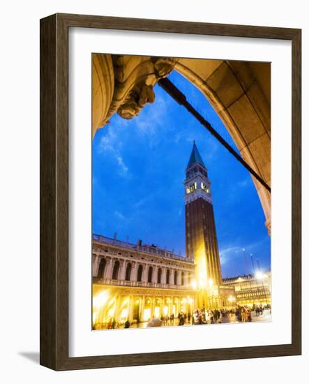 Italy, Venice, Evening view of Bell Tower at San Marco Square-Terry Eggers-Framed Photographic Print