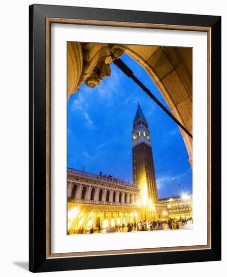 Italy, Venice, Evening view of Bell Tower at San Marco Square-Terry Eggers-Framed Photographic Print