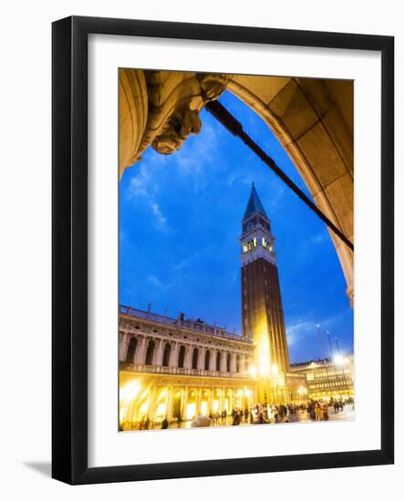 Italy, Venice, Evening view of Bell Tower at San Marco Square-Terry Eggers-Framed Photographic Print