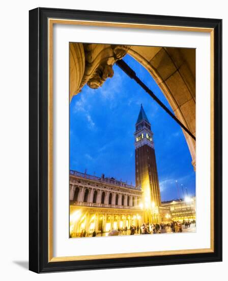 Italy, Venice, Evening view of Bell Tower at San Marco Square-Terry Eggers-Framed Photographic Print