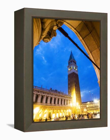 Italy, Venice, Evening view of Bell Tower at San Marco Square-Terry Eggers-Framed Premier Image Canvas