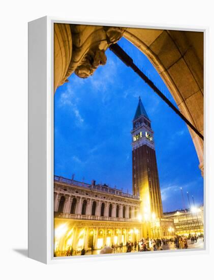 Italy, Venice, Evening view of Bell Tower at San Marco Square-Terry Eggers-Framed Premier Image Canvas