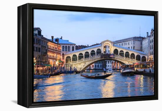 Italy, Venice. Grand Canal and Rialto Bridge-Matteo Colombo-Framed Premier Image Canvas