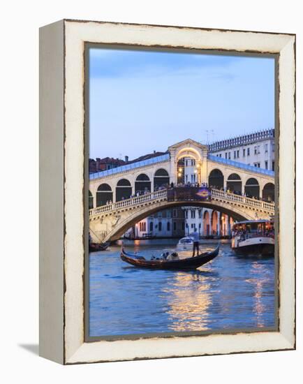 Italy, Venice. Grand Canal and Rialto Bridge-Matteo Colombo-Framed Premier Image Canvas