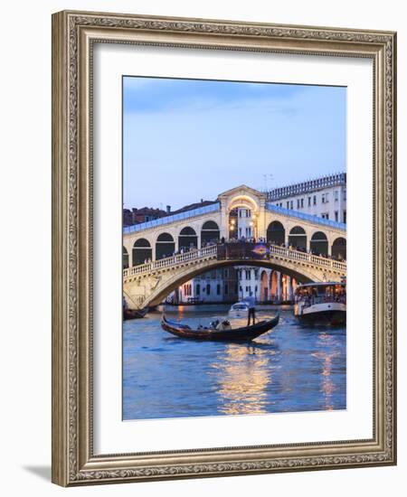 Italy, Venice. Grand Canal and Rialto Bridge-Matteo Colombo-Framed Photographic Print