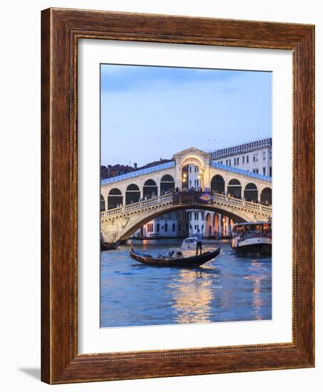 Italy, Venice. Grand Canal and Rialto Bridge-Matteo Colombo-Framed Photographic Print