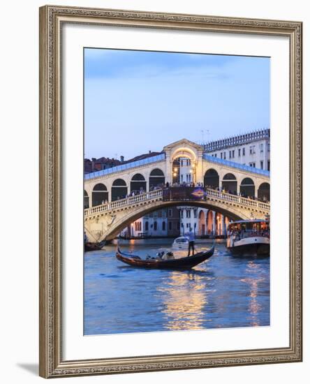 Italy, Venice. Grand Canal and Rialto Bridge-Matteo Colombo-Framed Photographic Print