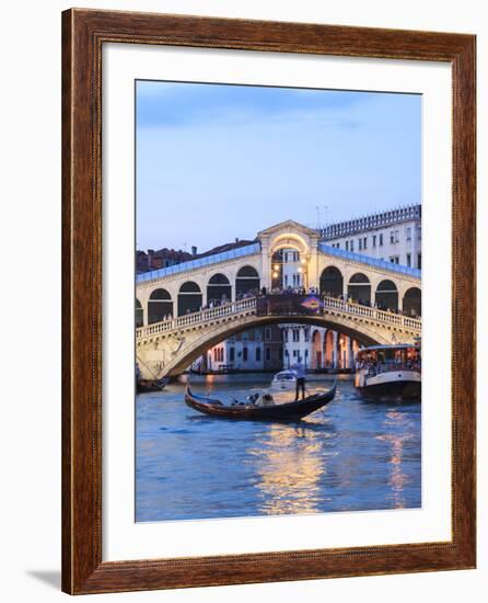 Italy, Venice. Grand Canal and Rialto Bridge-Matteo Colombo-Framed Photographic Print