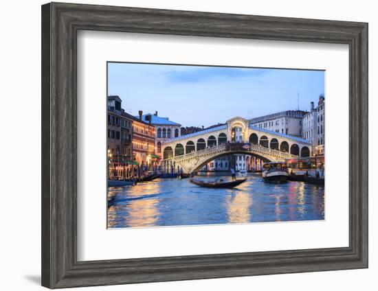 Italy, Venice. Grand Canal and Rialto Bridge-Matteo Colombo-Framed Photographic Print