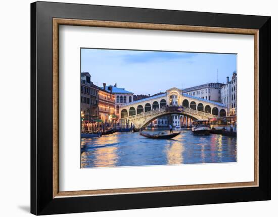 Italy, Venice. Grand Canal and Rialto Bridge-Matteo Colombo-Framed Photographic Print