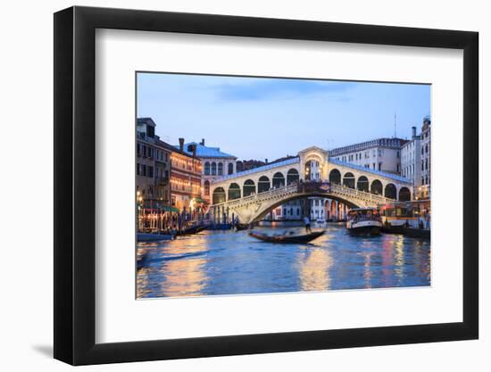 Italy, Venice. Grand Canal and Rialto Bridge-Matteo Colombo-Framed Photographic Print