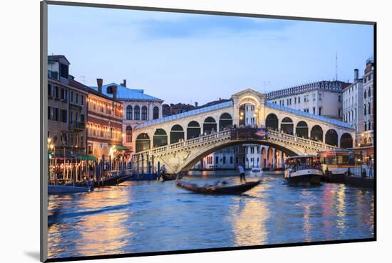 Italy, Venice. Grand Canal and Rialto Bridge-Matteo Colombo-Mounted Photographic Print
