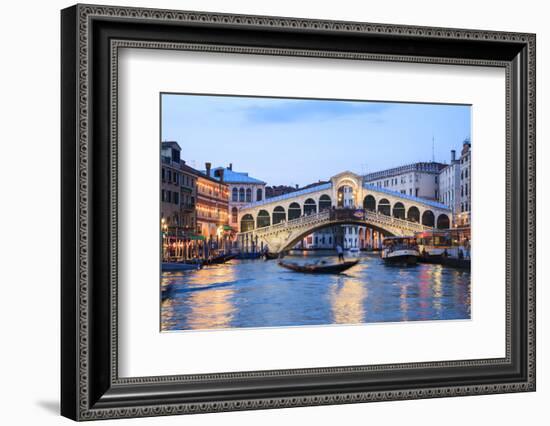 Italy, Venice. Grand Canal and Rialto Bridge-Matteo Colombo-Framed Photographic Print