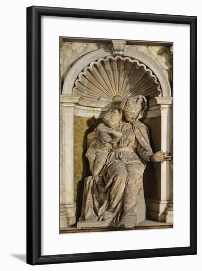 Italy, Venice, Loggia of Bell Tower of San Marco, Madonna with Child and Infant Saint John-Jacopo Tatti-Framed Giclee Print