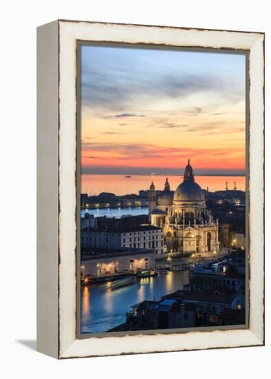 Italy, Venice, Santa Maria Della Salute Church from the Campanile at Sunset-Matteo Colombo-Framed Premier Image Canvas