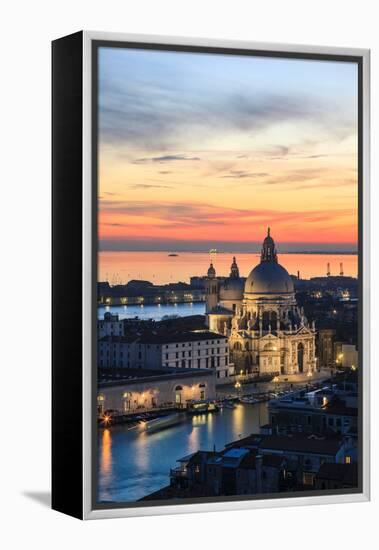 Italy, Venice, Santa Maria Della Salute Church from the Campanile at Sunset-Matteo Colombo-Framed Premier Image Canvas