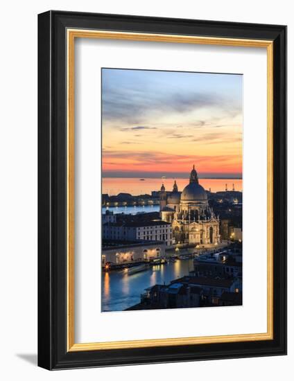 Italy, Venice, Santa Maria Della Salute Church from the Campanile at Sunset-Matteo Colombo-Framed Photographic Print