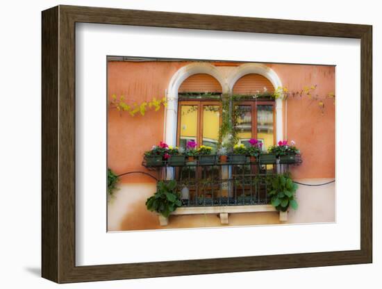 Italy, Venice, Window Boxes with Flowers.-Terry Eggers-Framed Photographic Print