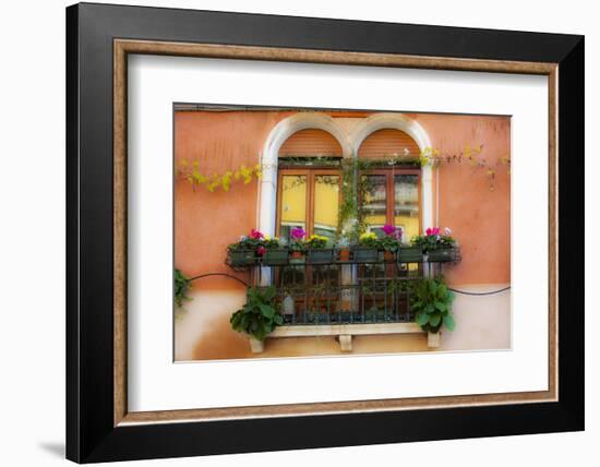 Italy, Venice, Window Boxes with Flowers.-Terry Eggers-Framed Photographic Print