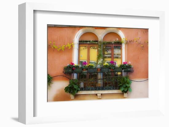 Italy, Venice, Window Boxes with Flowers.-Terry Eggers-Framed Photographic Print